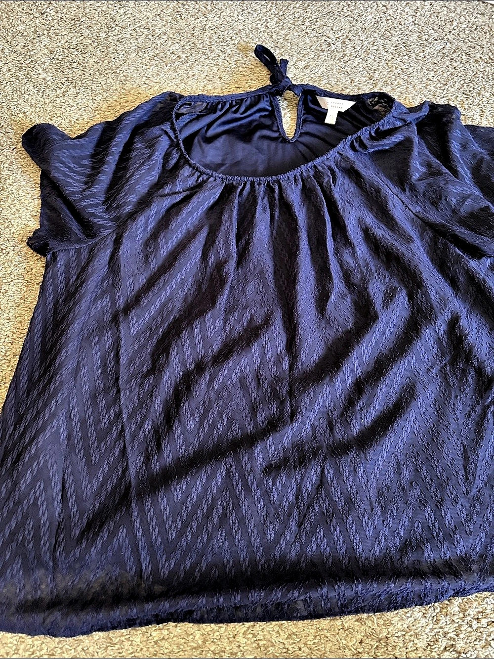 Blue Short Sleeve Blouse
